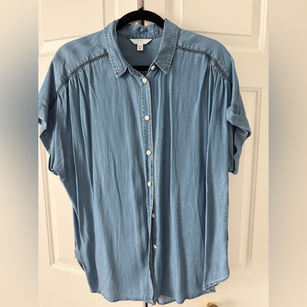 Time and Tru Blue Denim Top